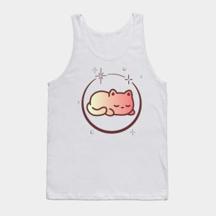 Cute Cat Kitten Kitty in Space Galaxy Tank Top